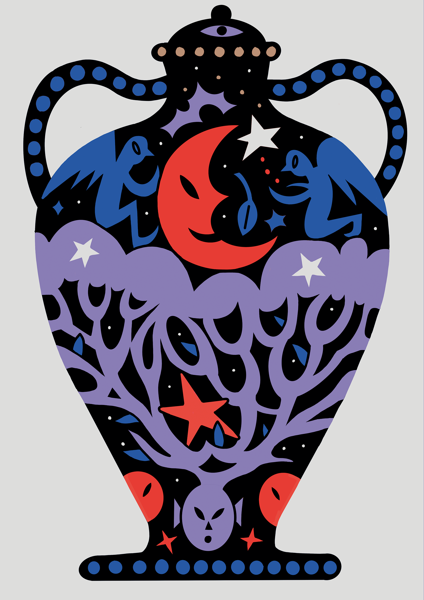 Moon Vase Art Print