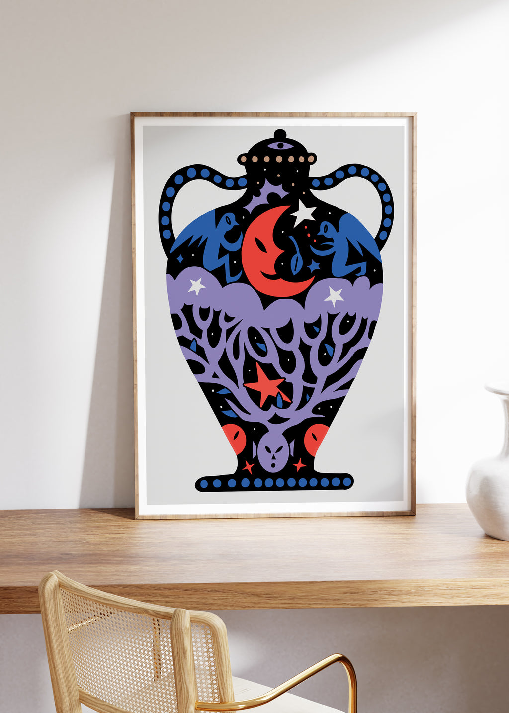 Moon Vase Art Print