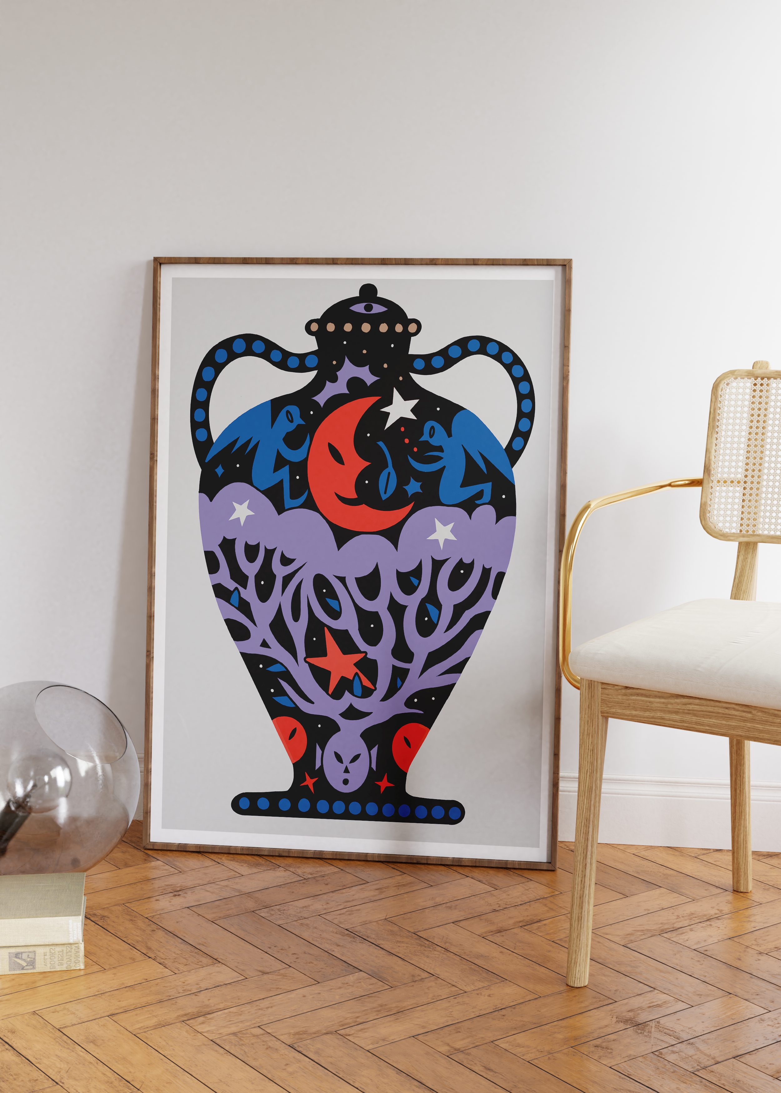 Moon Vase Art Print